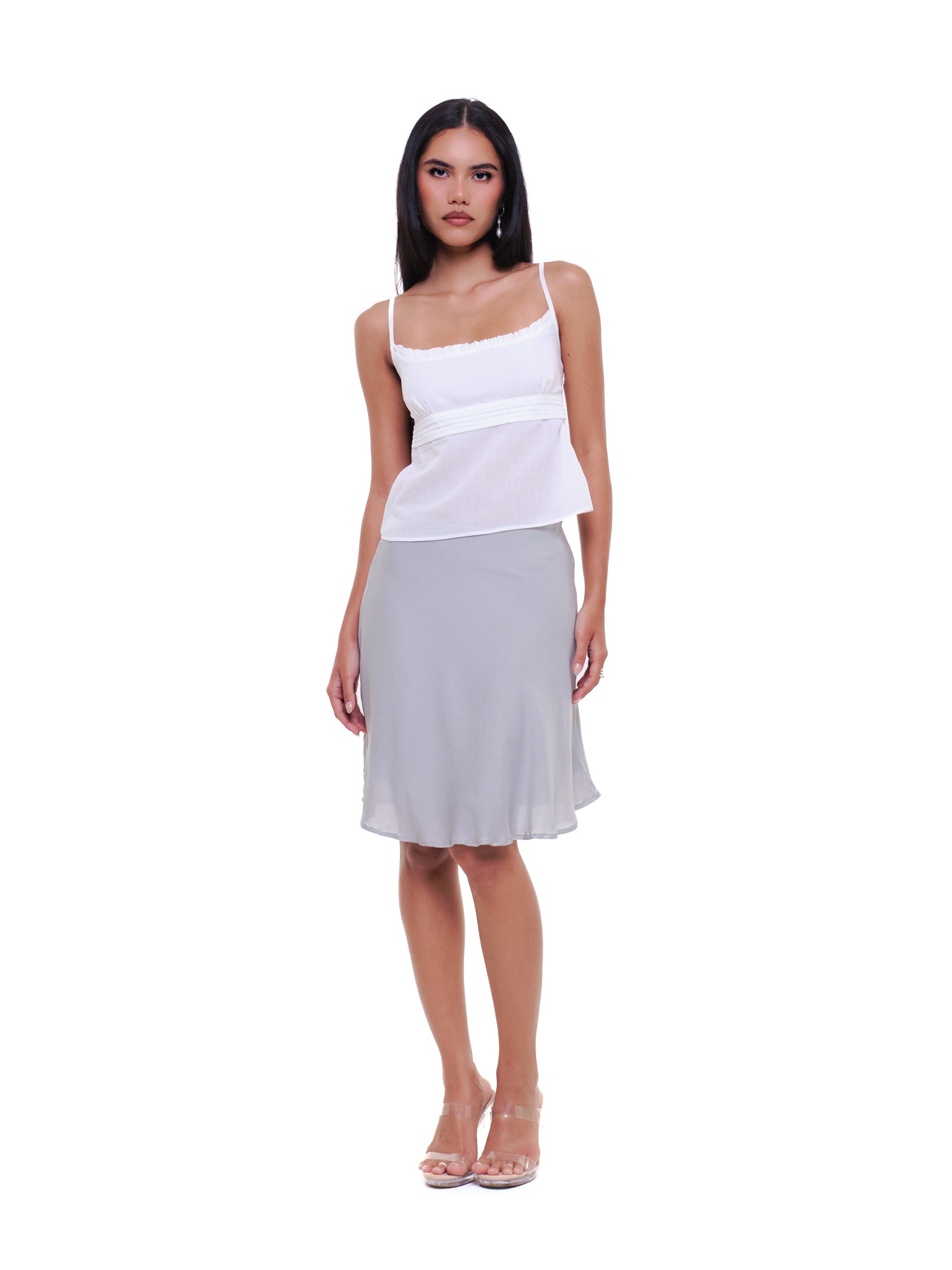 Rayon Bias Midi Skirt