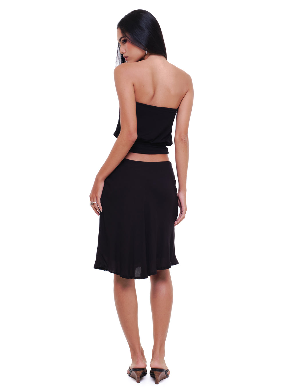 Rayon Bias Midi Skirt