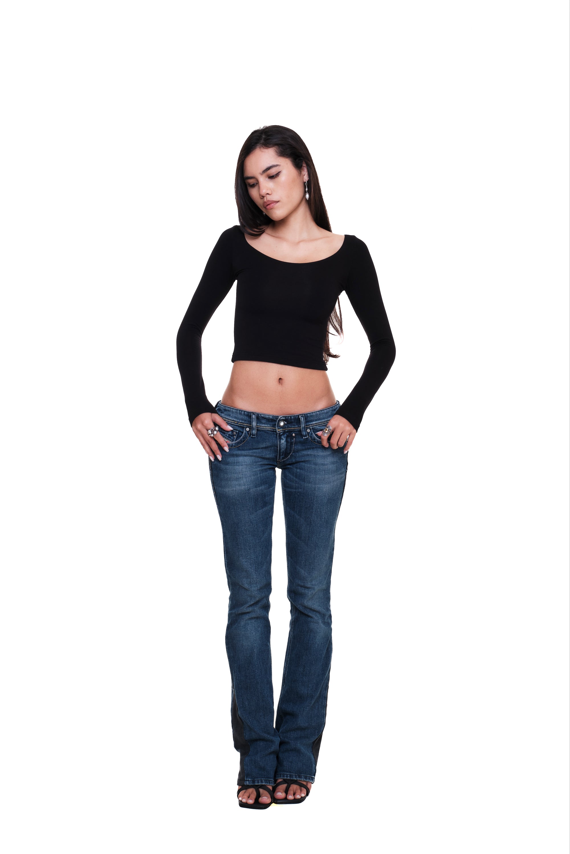 Lycra Scoop Neck Long Sleeve