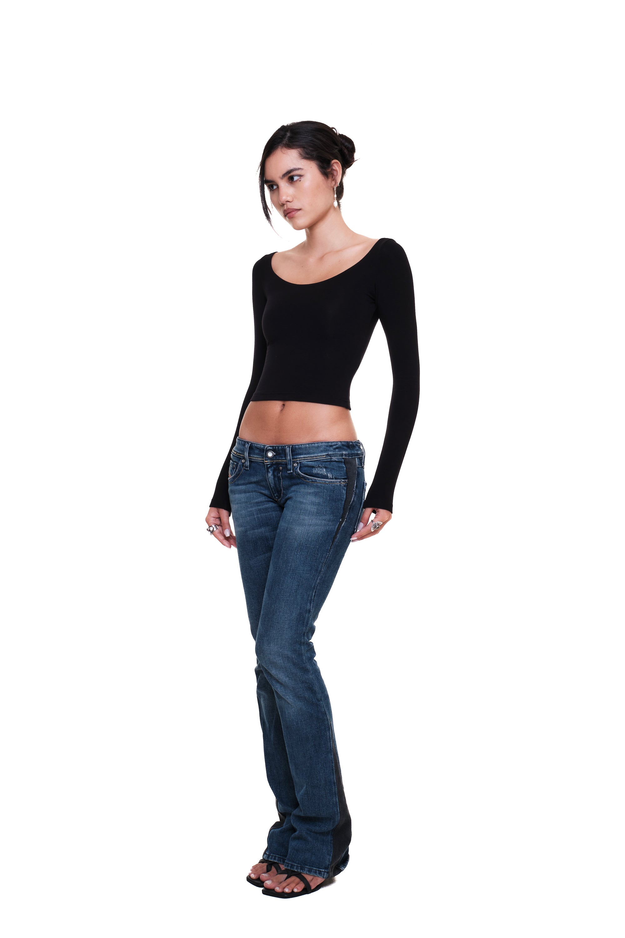 Lycra Scoop Neck Long Sleeve