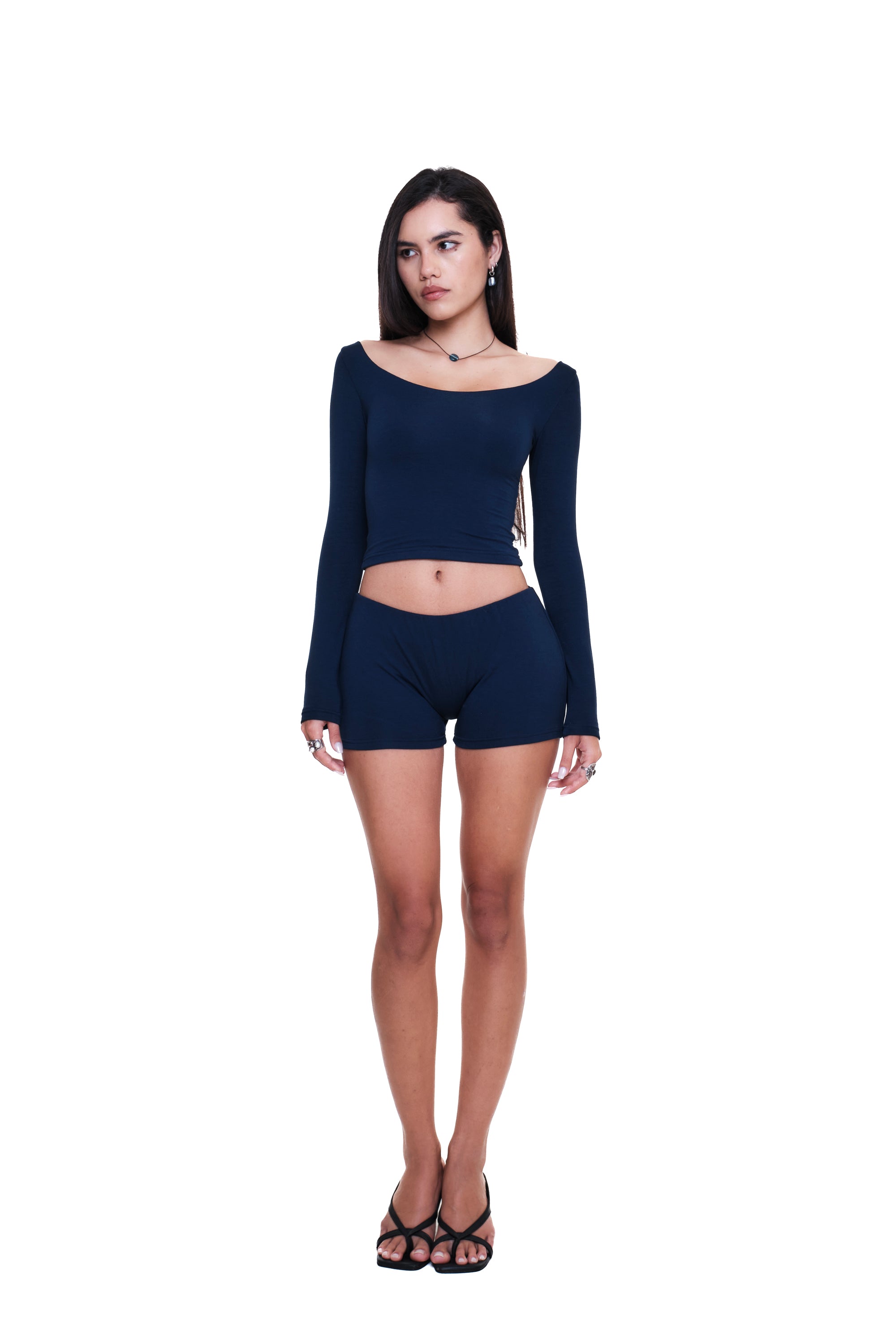 Lycra Scoop Neck Long Sleeve