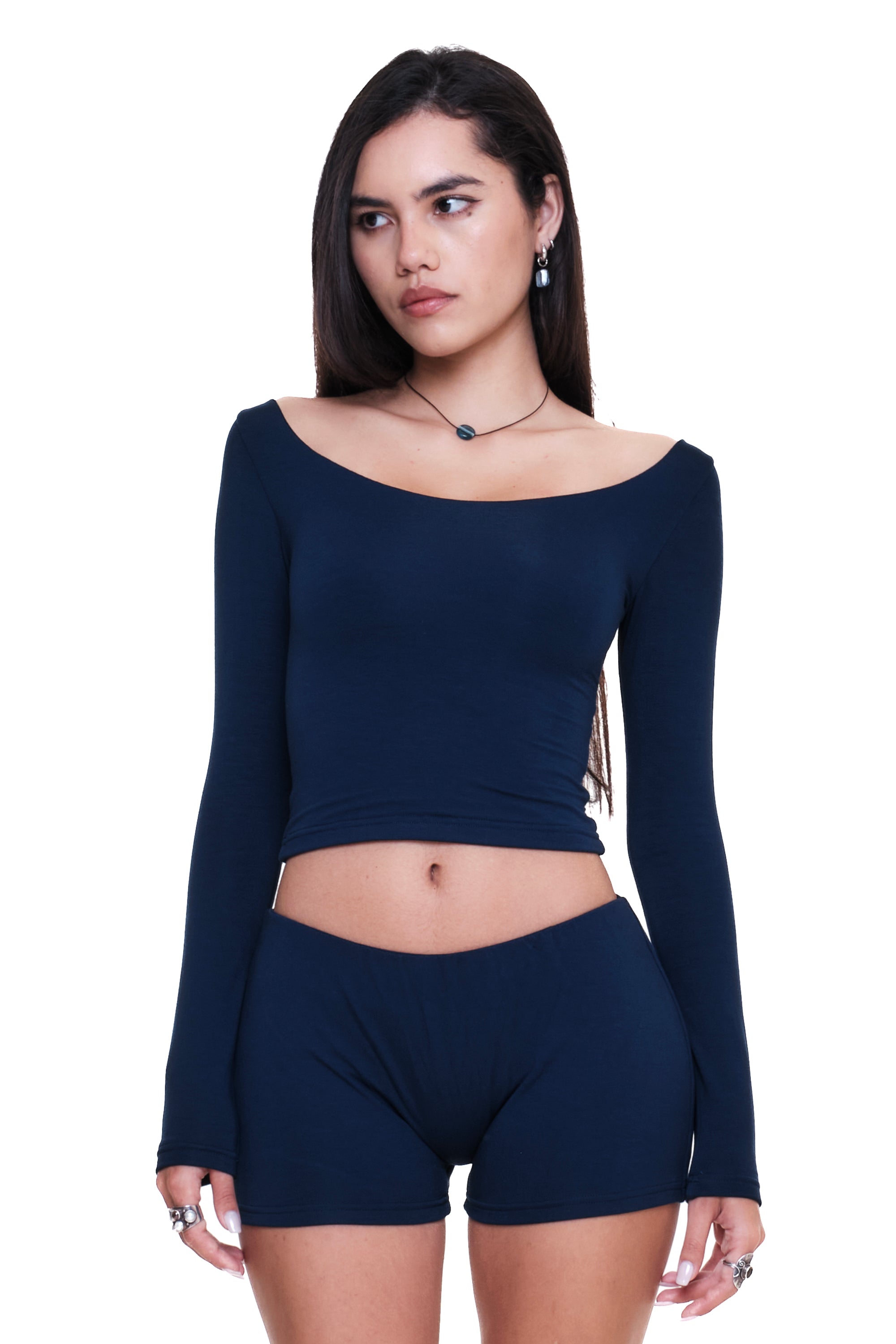 Lycra Scoop Neck Long Sleeve