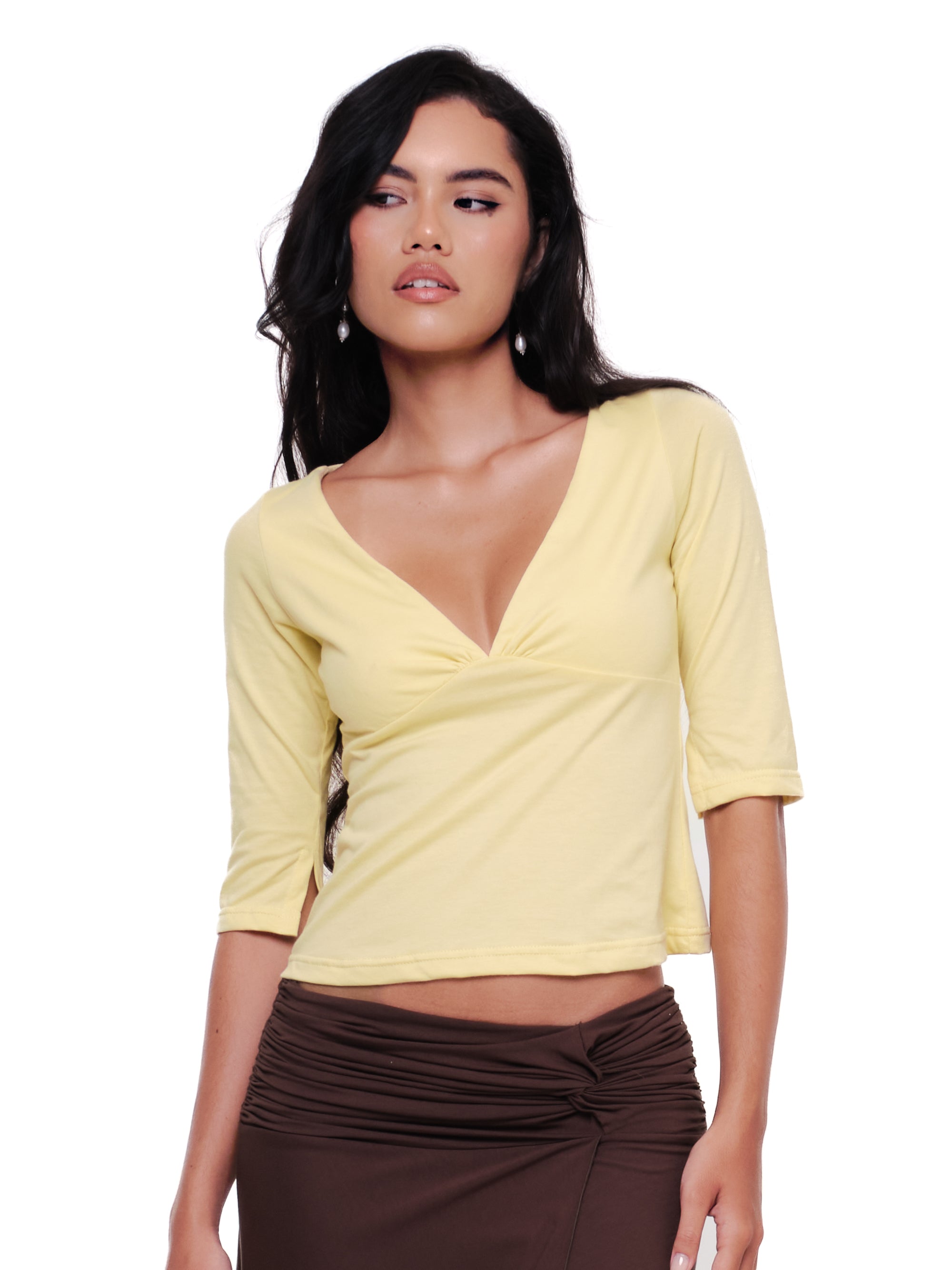 Cotton V Neck Half Sleeve