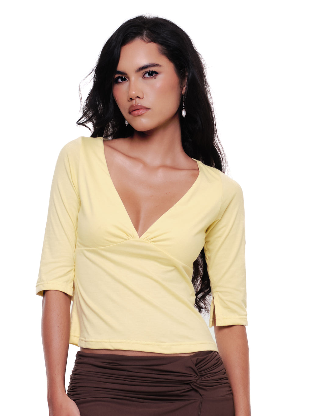 Cotton V Neck Half Sleeve