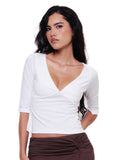 Cotton V Neck Half Sleeve