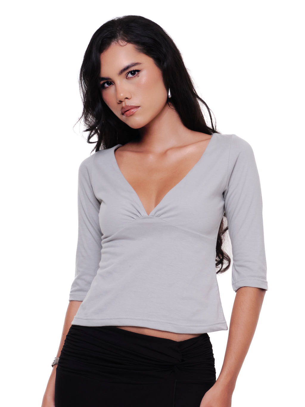 Cotton V Neck Half Sleeve