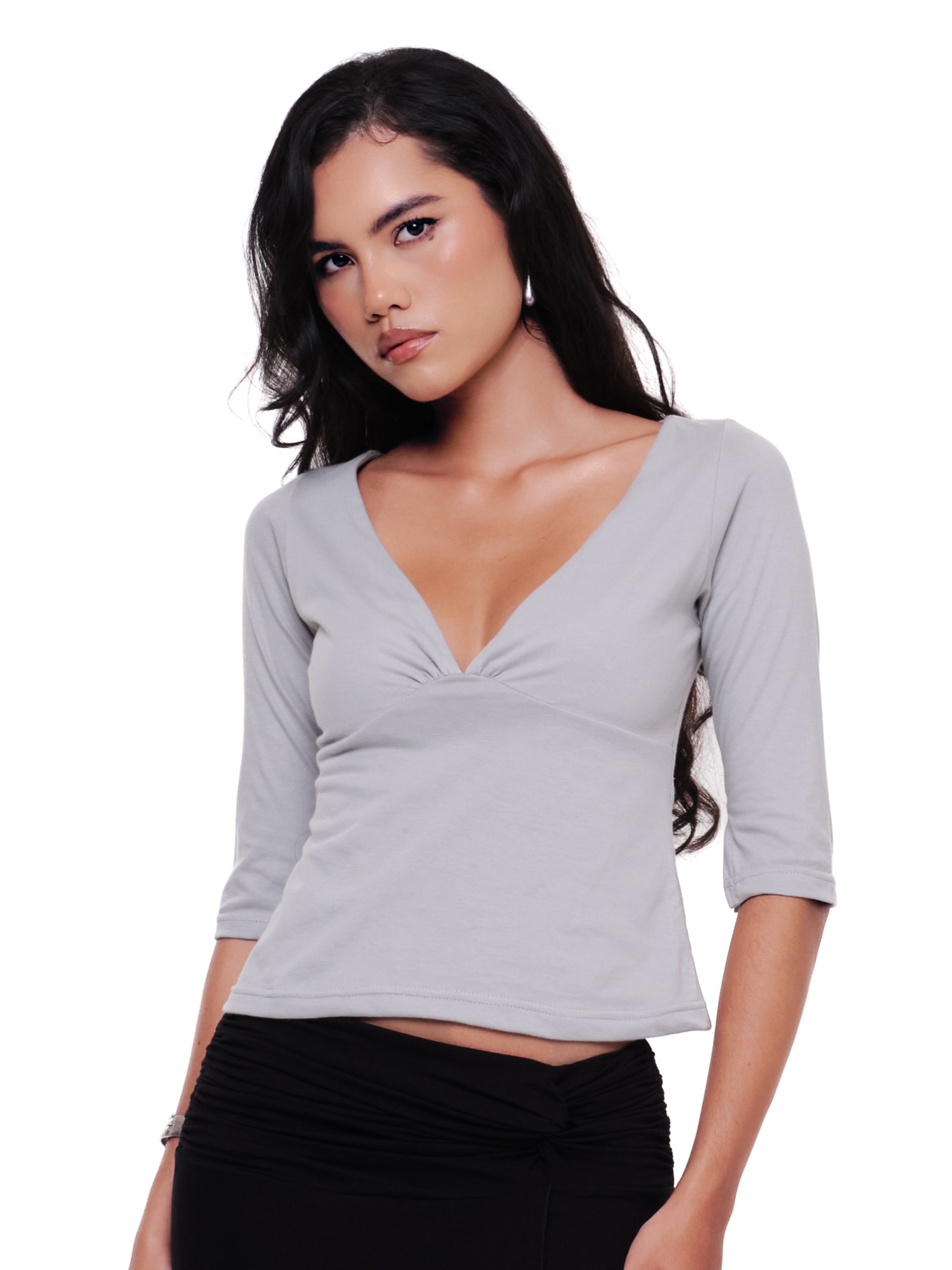 Cotton V Neck Half Sleeve